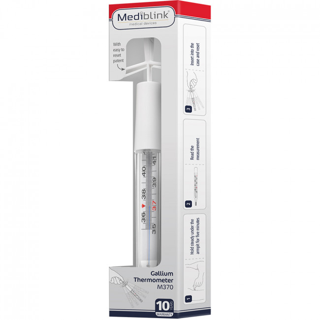 Mediblink Gallium Thermometer with Patent for Easier Compaction M370 | vsezazdravje.si